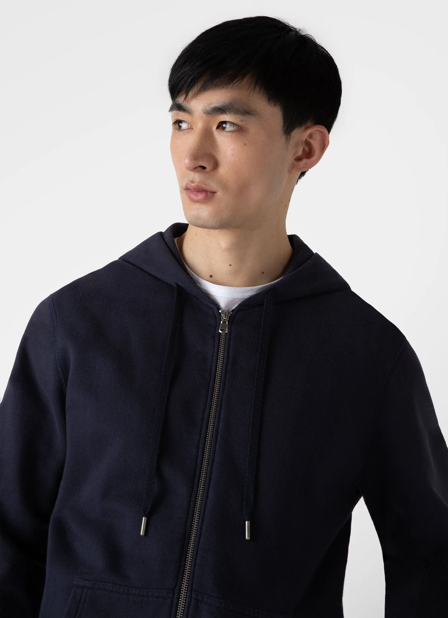 Men's Loopback Zip Hoodie in Navy