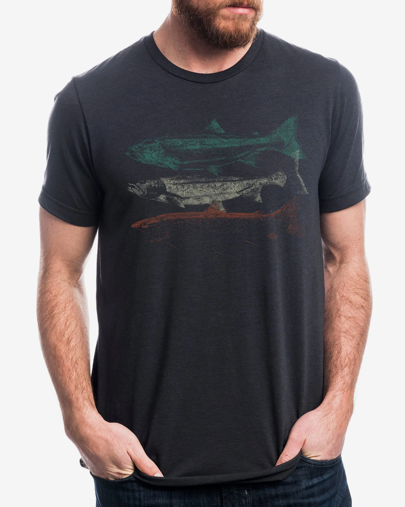 Men's Topographic Trout T-Shirt