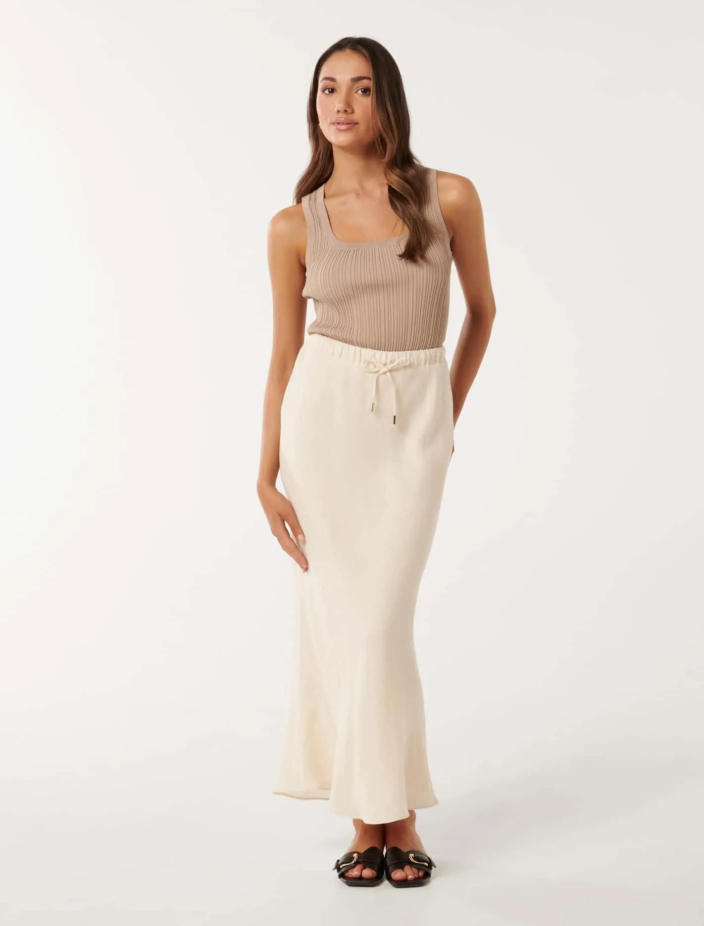 Millie Petite Linen Maxi Skirt