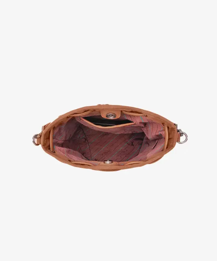 Montana West Cowhide Tooled Bucket Bag