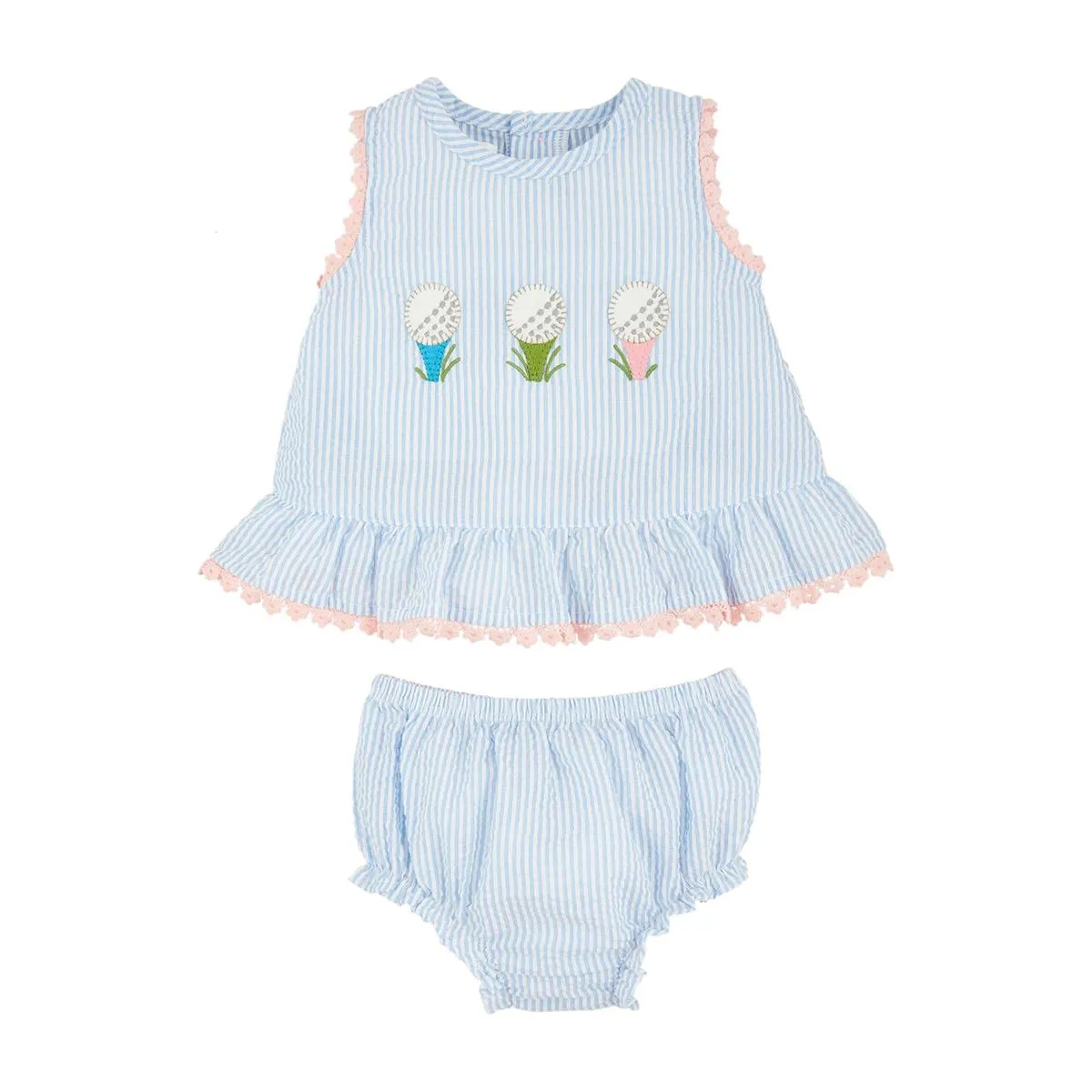 Mud Pie Seersucker Golf Pinafore Set