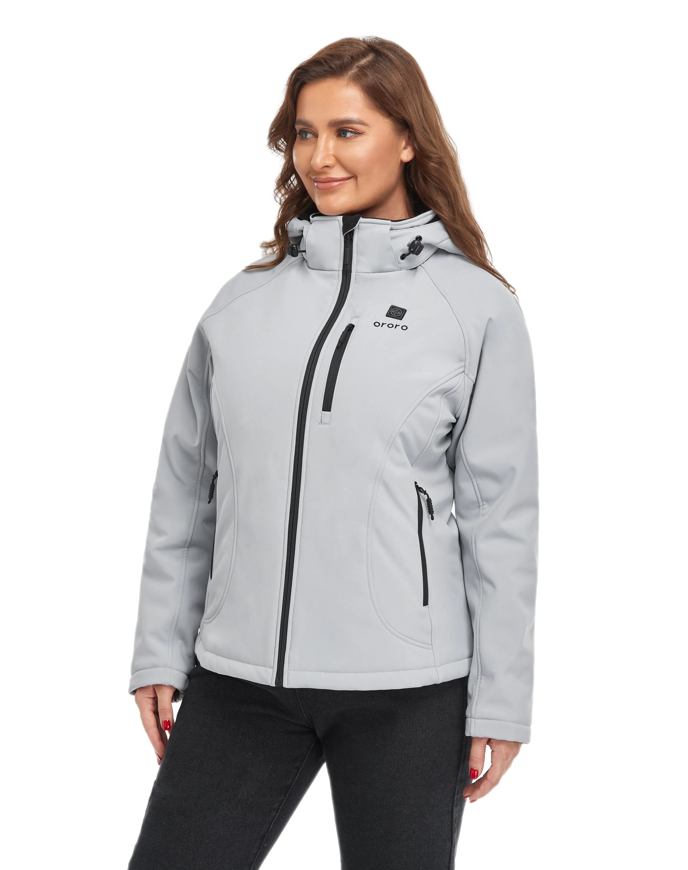 (Open-Box) Women's Heated Jacket - Pink & Purple/Gray (Battery Set Not Included)