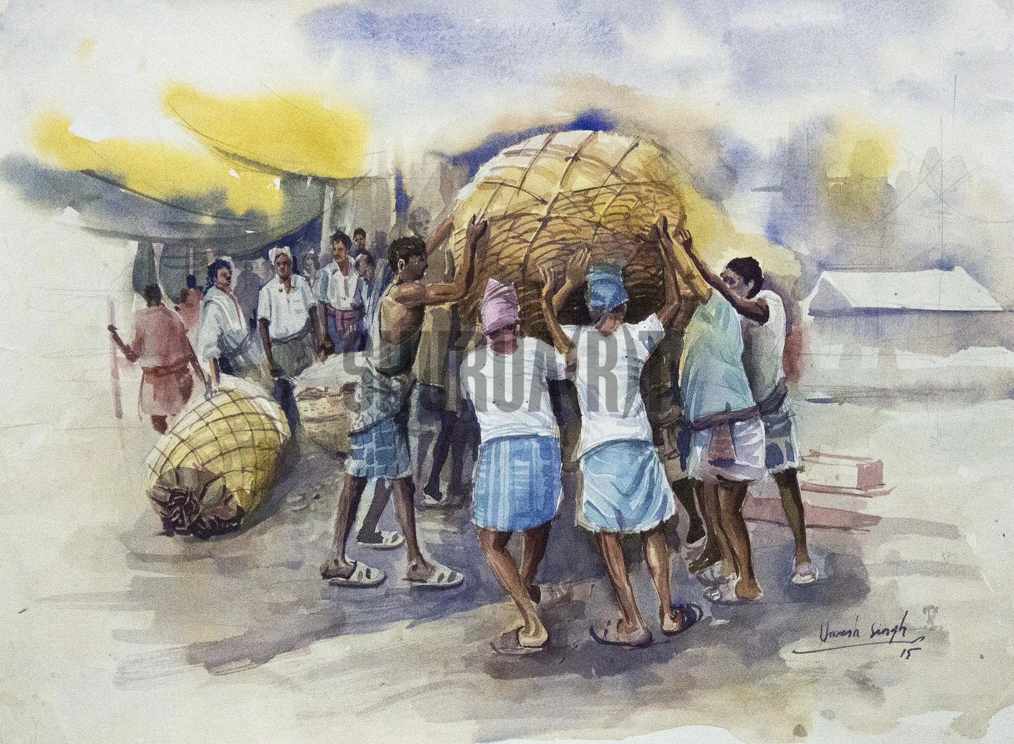 Painting of a village