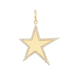 Pave Outline Asymmetric Star Charm