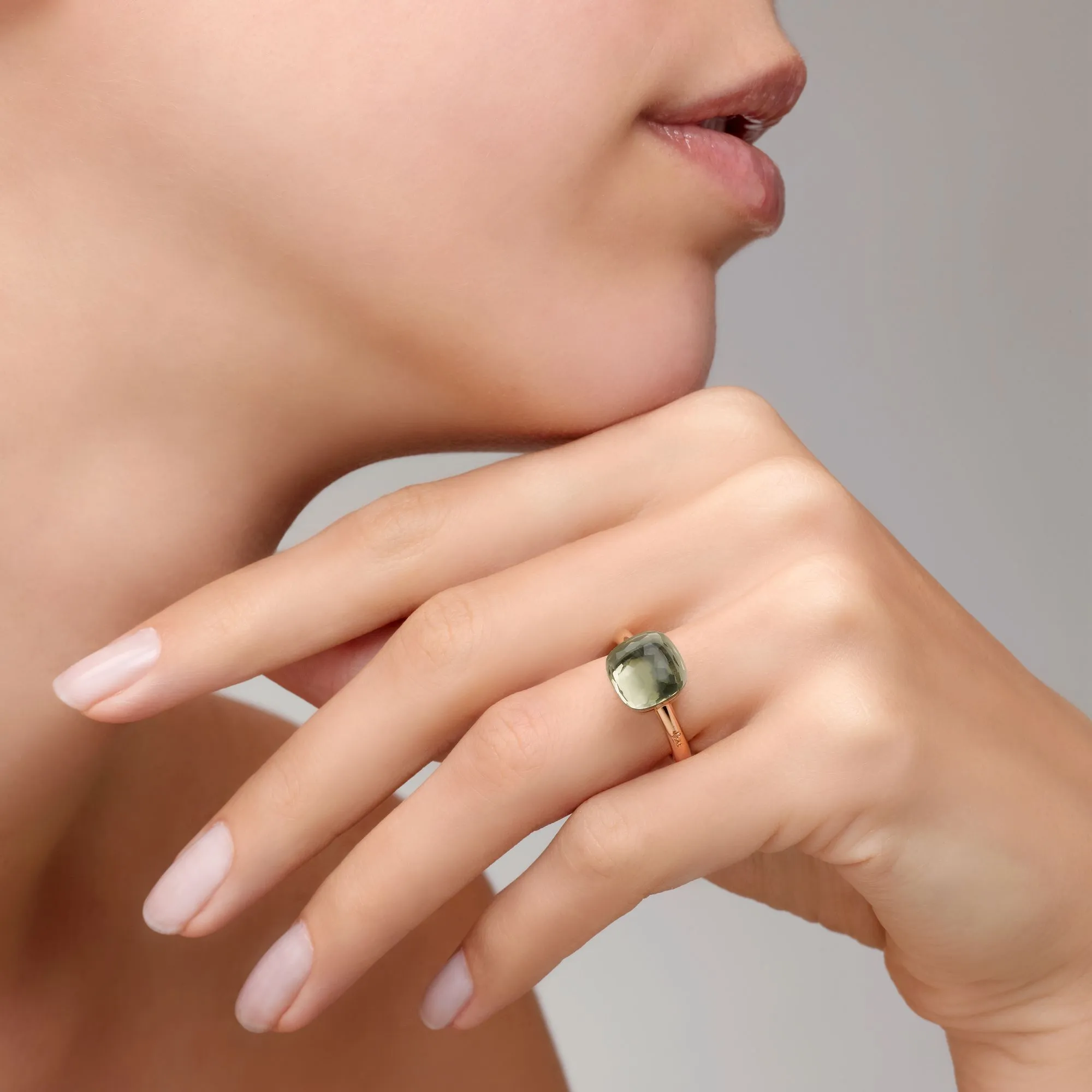 Pomellato - Nudo Classic - Stackable Ring with Prasiolite, 18k Rose and White Gold