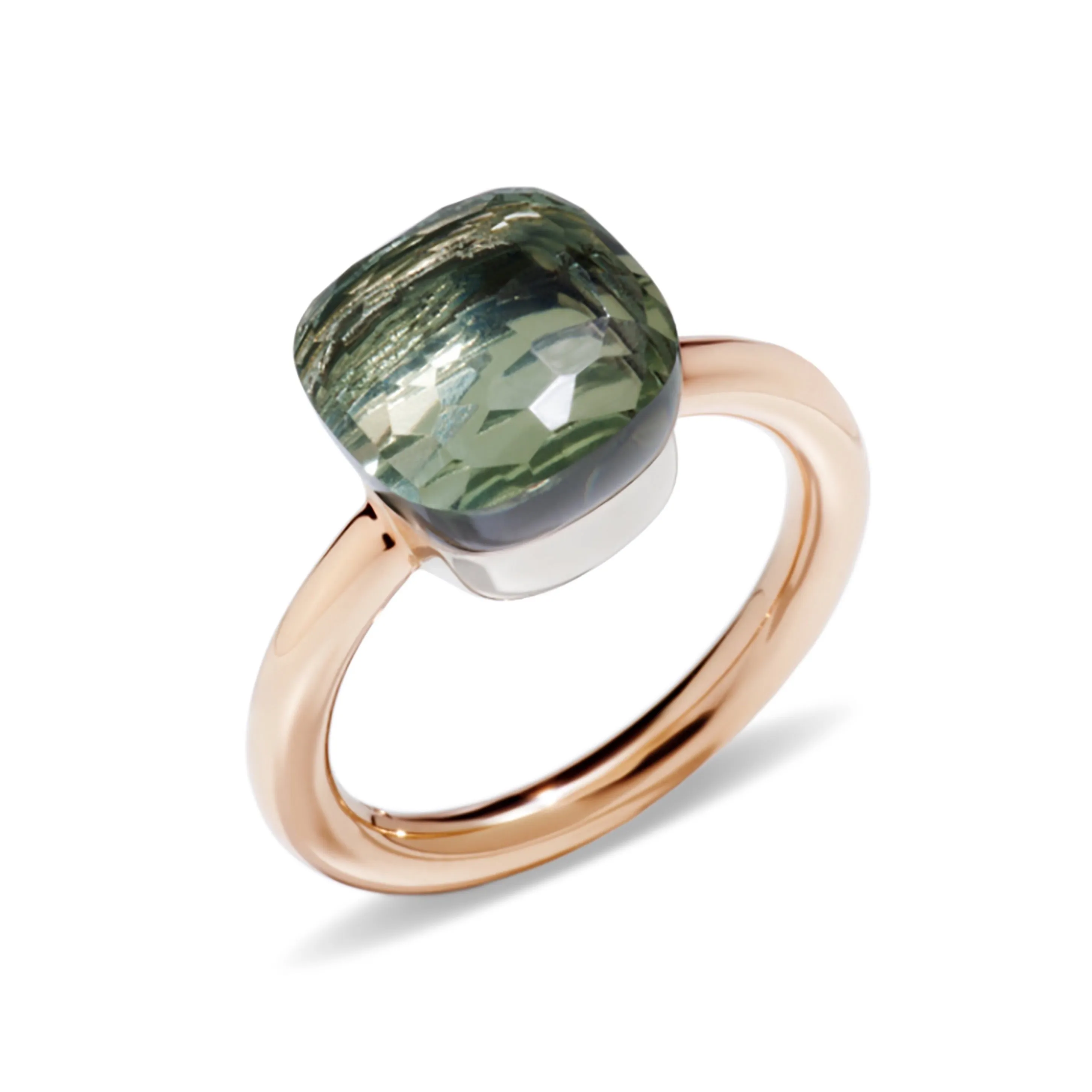 Pomellato - Nudo Classic - Stackable Ring with Prasiolite, 18k Rose and White Gold