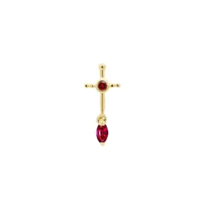 Porter Lyons Sacrifice Sword Threaded Flat Back Earring - Ruby