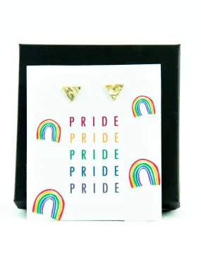 PRIDE LGBTQ  Rainbow Triangle Stud Earrings Gift