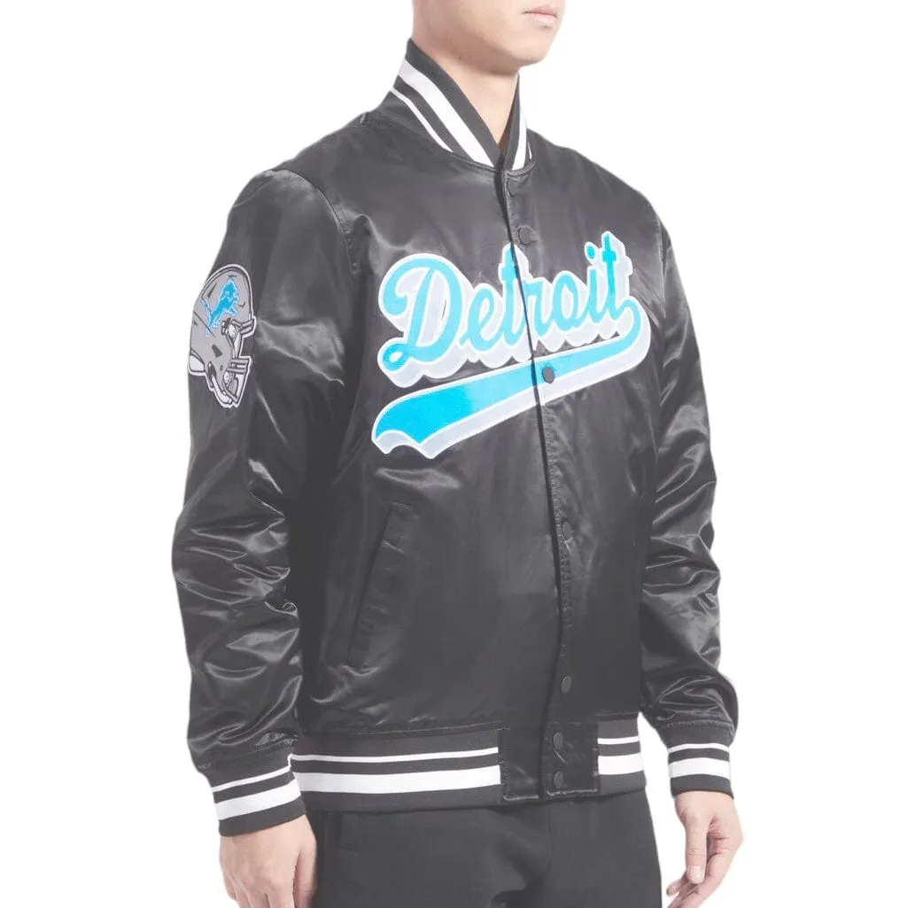 Pro Standard Detroit Lions Script Tail Satin Jacket (Black) FDL6410252-BLK