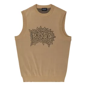 RIPNDIP SHOCK KNIT SWEATER VEST-NATURAL