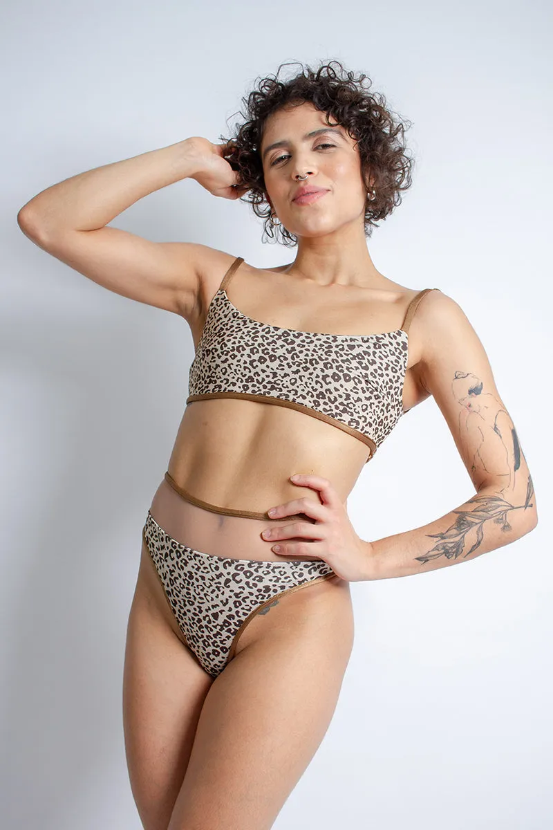 Rolling Vento Reversible Selva Top - Beige Leopard/Chocolate