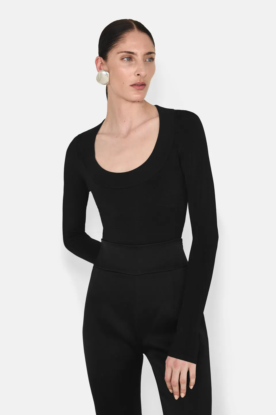 SASHA BALLET NECK BODY - BLACK