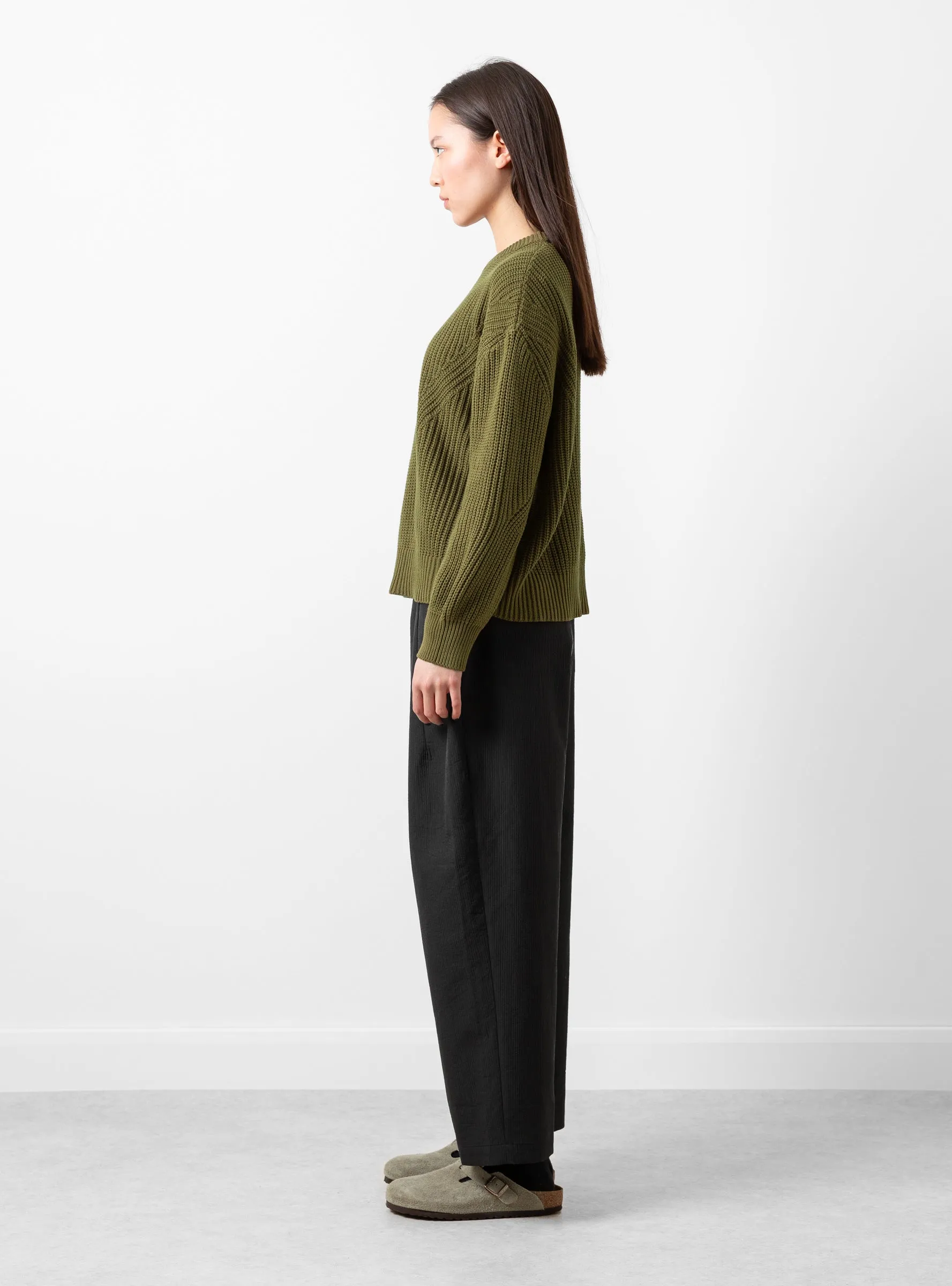 Signature Poet Sleeve Sweater Kelp Green