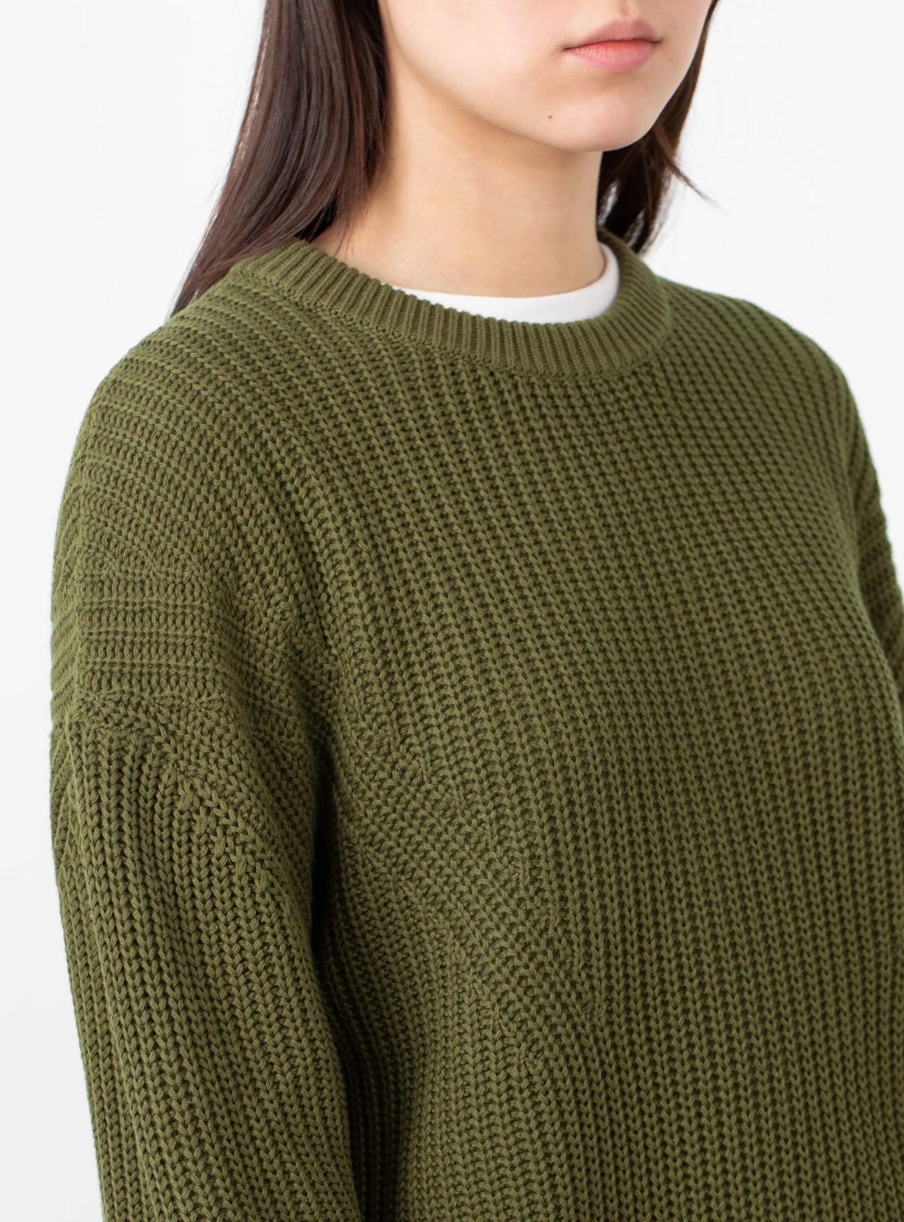 Signature Poet Sleeve Sweater Kelp Green