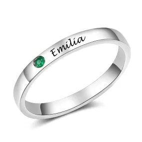 Silver Color Personalized Name Ring