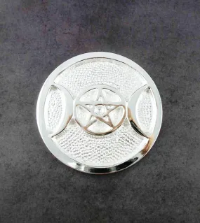 Silver-Plated Triple Moon Altar Tile, 3