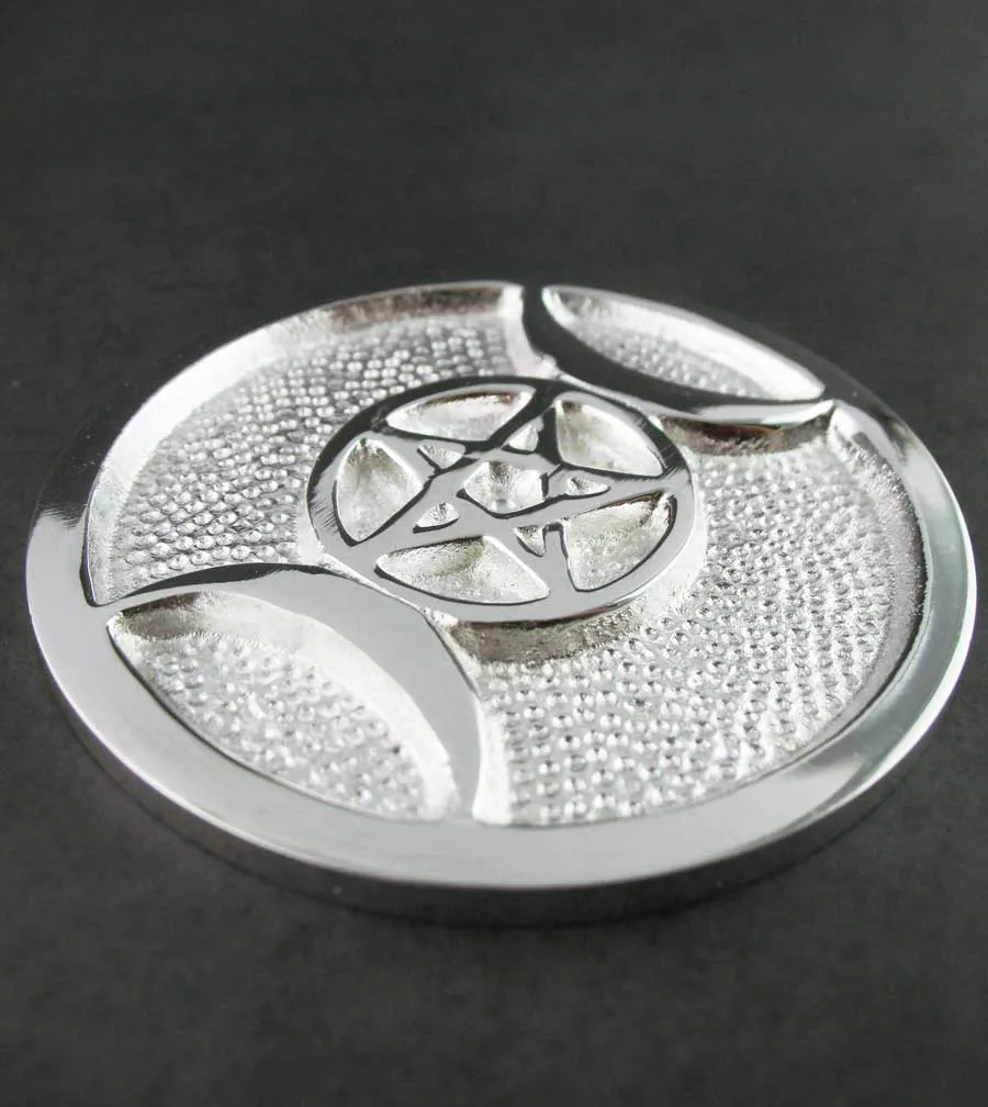 Silver-Plated Triple Moon Altar Tile, 3