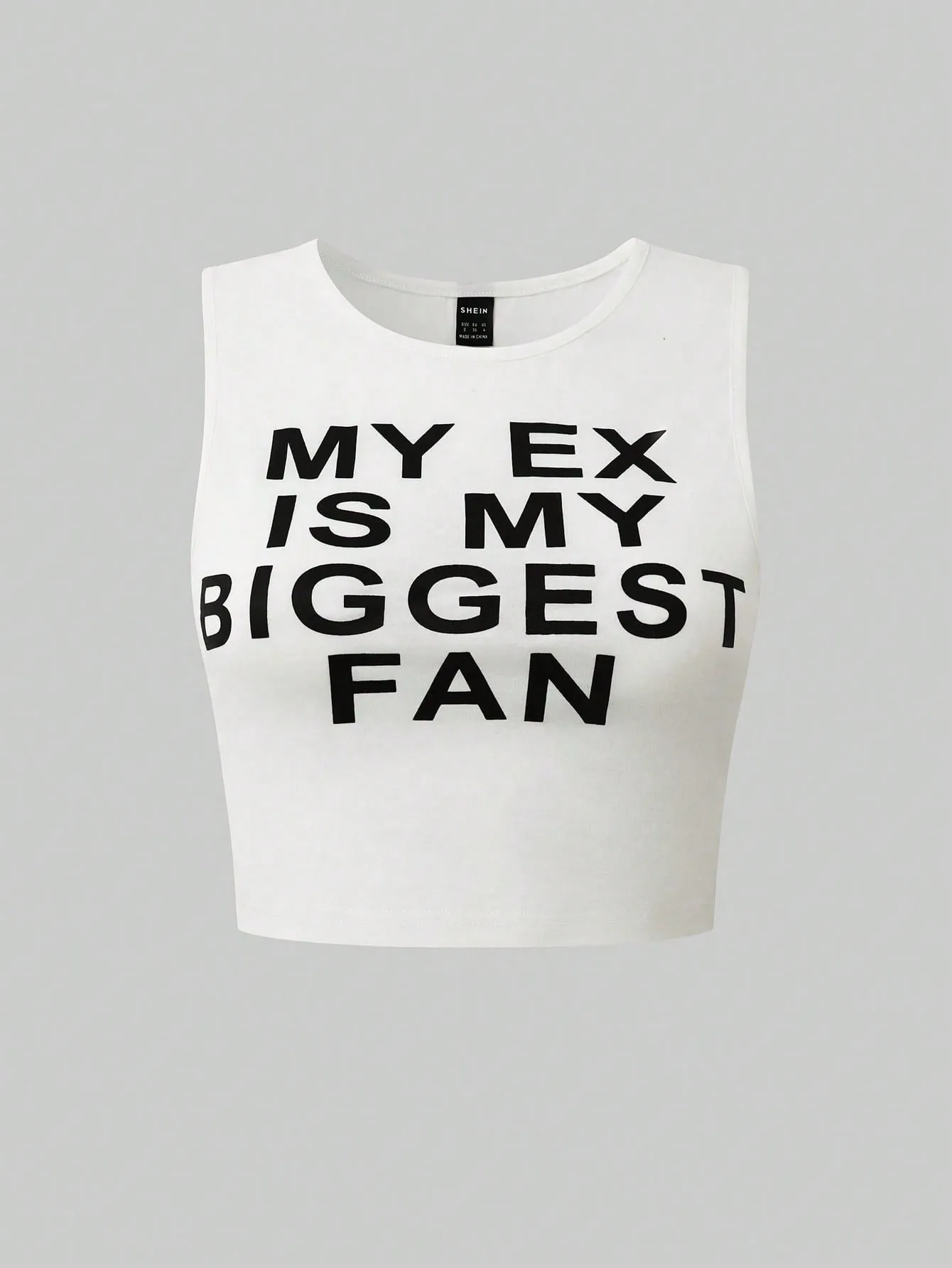 Slogan Graphic Crop Tank Top