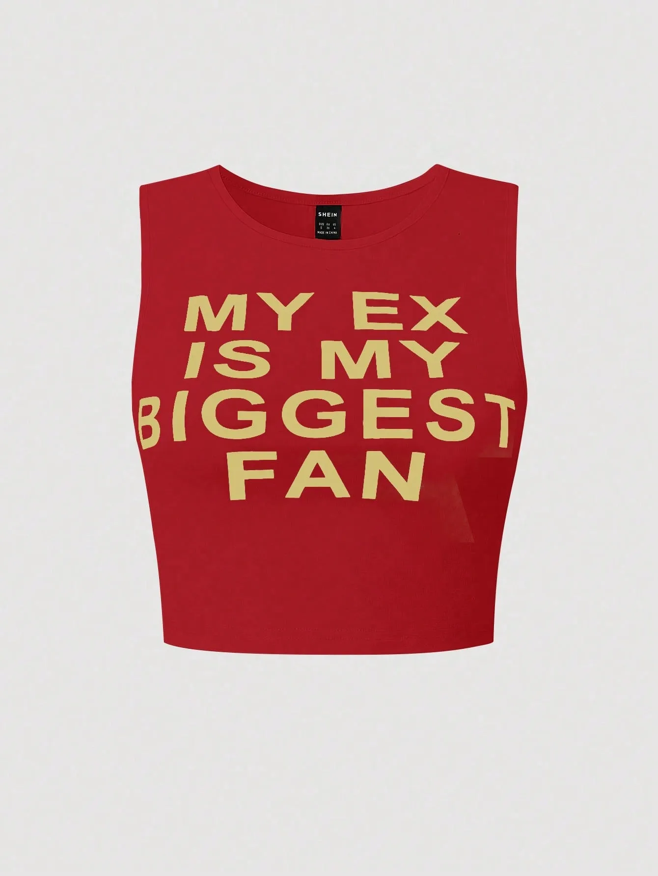 Slogan Graphic Crop Tank Top