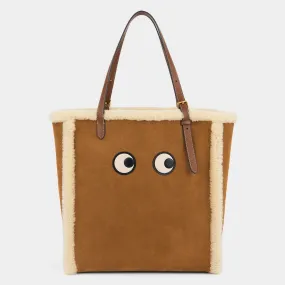 Small N/S Eyes Shearling Tote