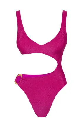 St. Barth's One Piece - Fuchsia Berry Shimmer