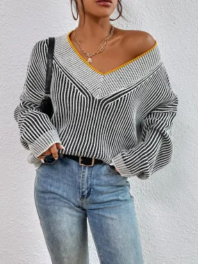 Striped Off the Shoulder Sweater