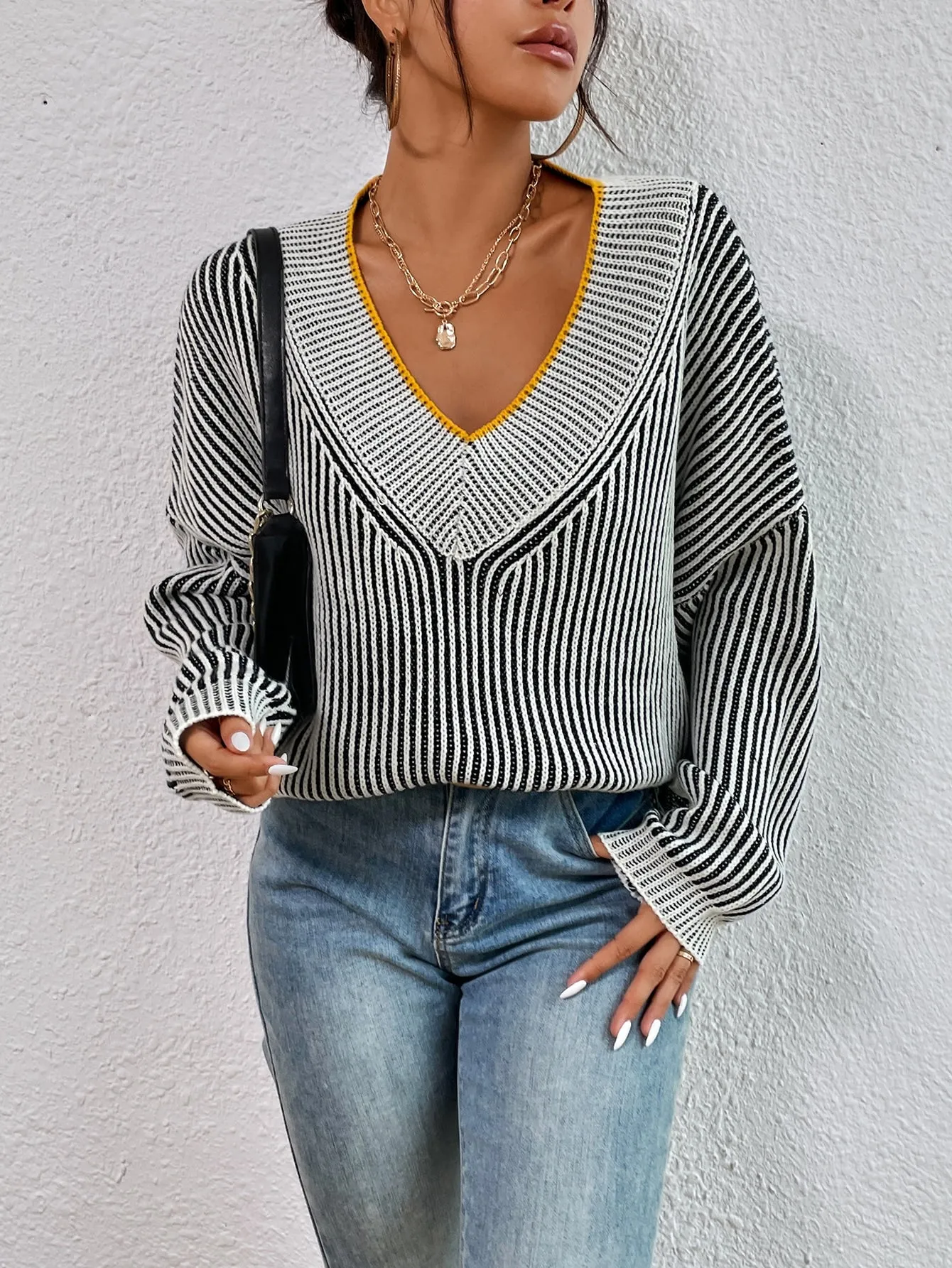 Striped Off the Shoulder Sweater