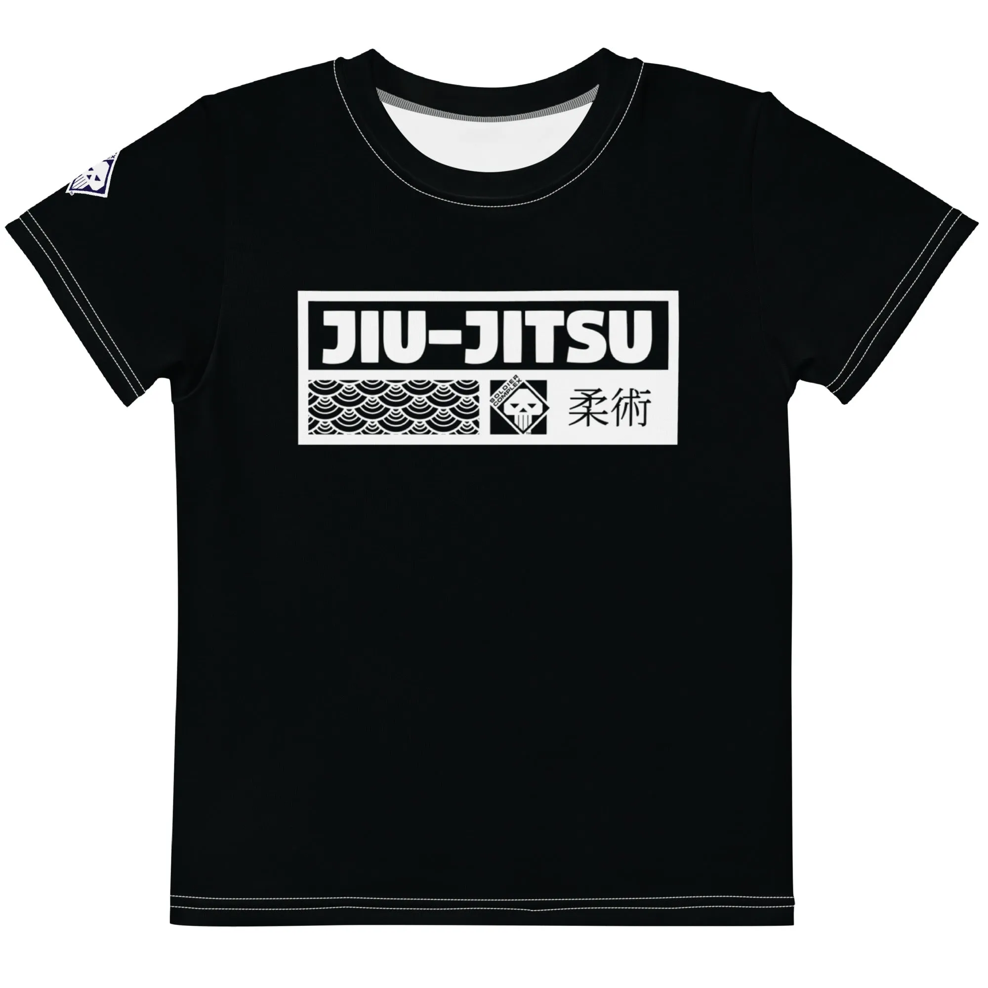 Stylish Sun Defense: Girl's Short Sleeve Jiu-Jitsu Rash Guard - Noir