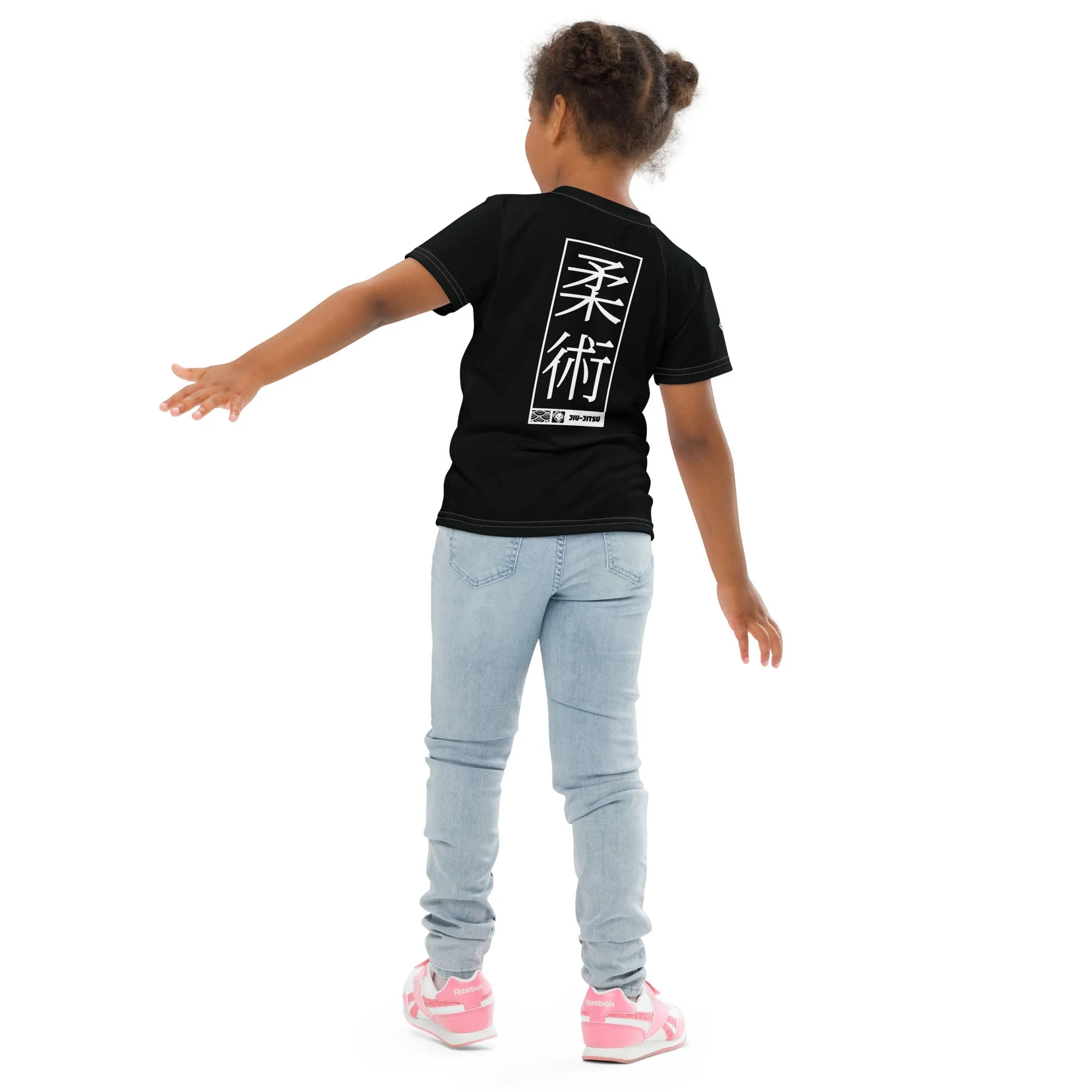 Stylish Sun Defense: Girl's Short Sleeve Jiu-Jitsu Rash Guard - Noir