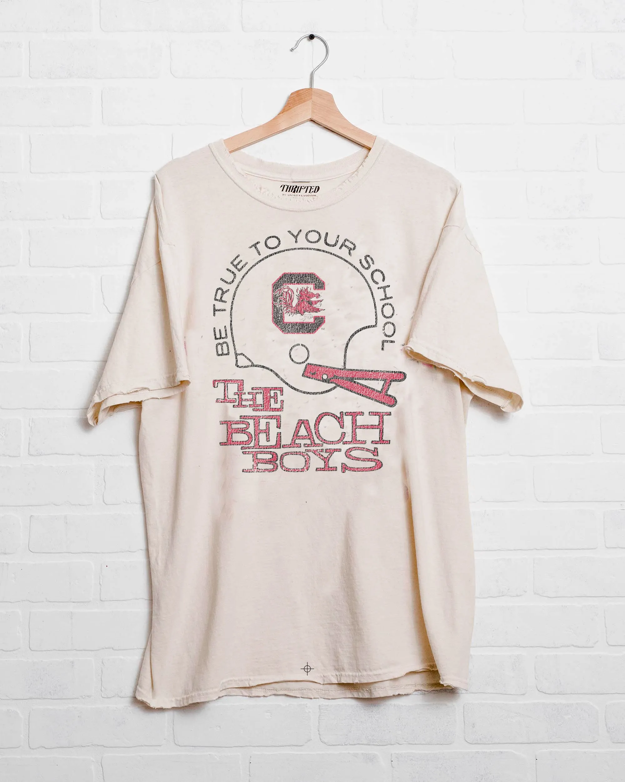 The Beach Boys Gamecocks True To Your School Off White Thrifted Tee