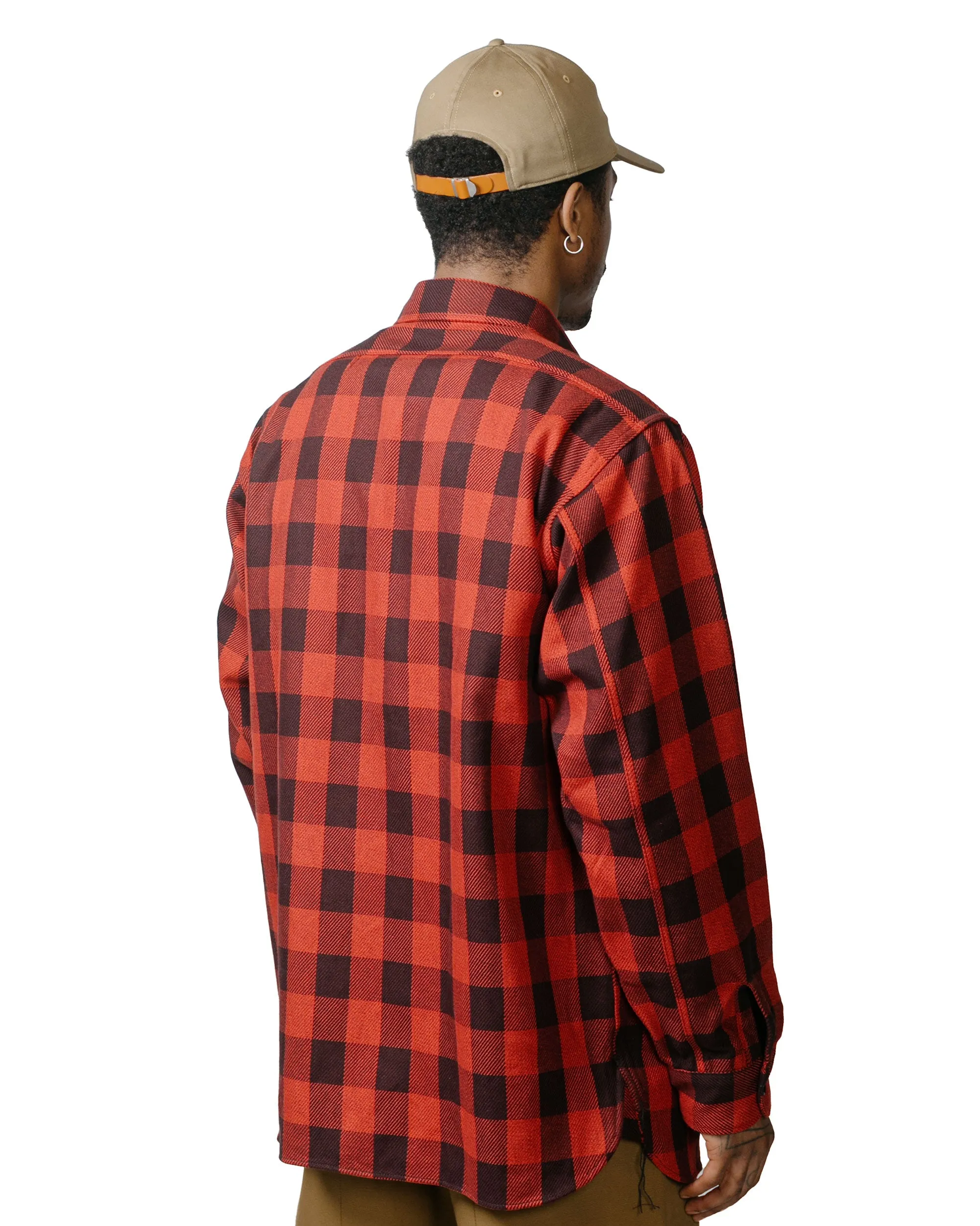 The Real McCoy's MS23104 8HU Twisted-Yarn Buffalo Check Flannel Shirt Red/Black