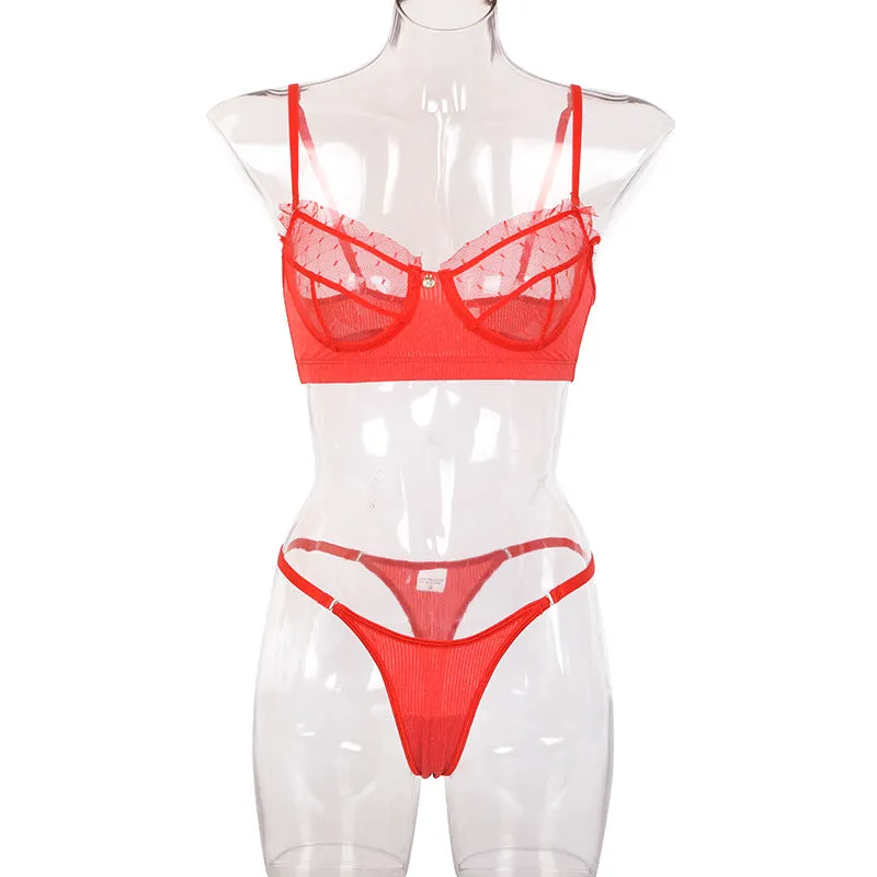 Transparent two piece lingeries set