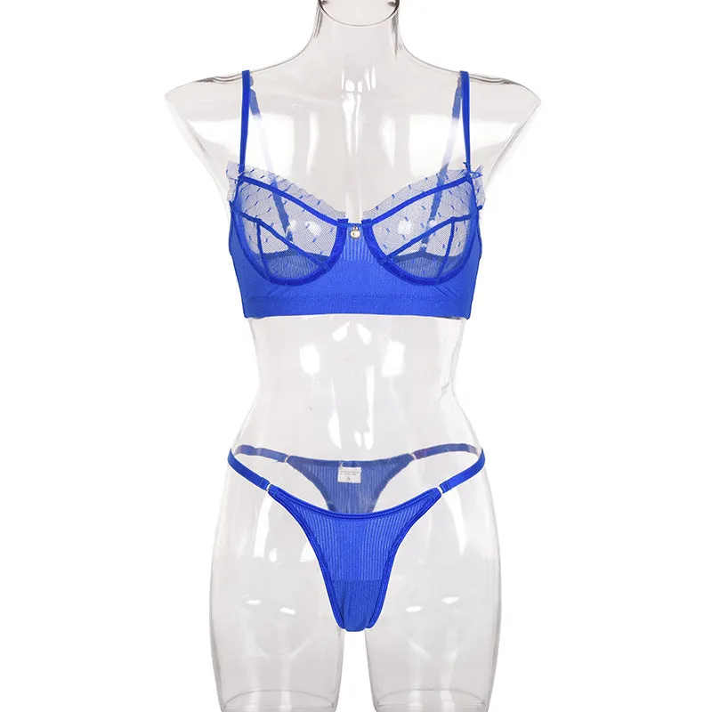 Transparent two piece lingeries set