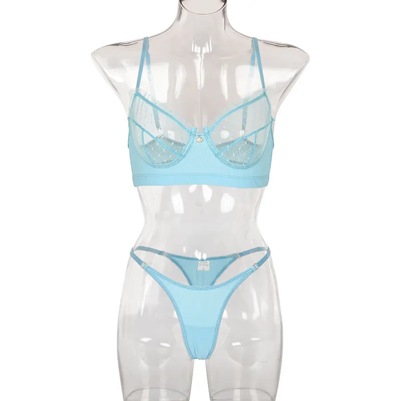 Transparent two piece lingeries set