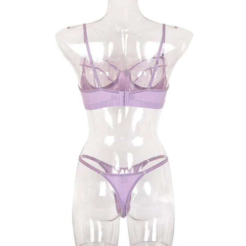 Transparent two piece lingeries set