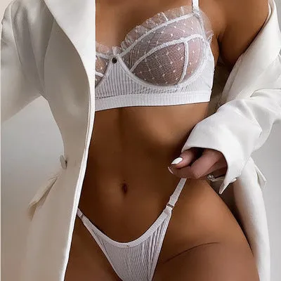 Transparent two piece lingeries set