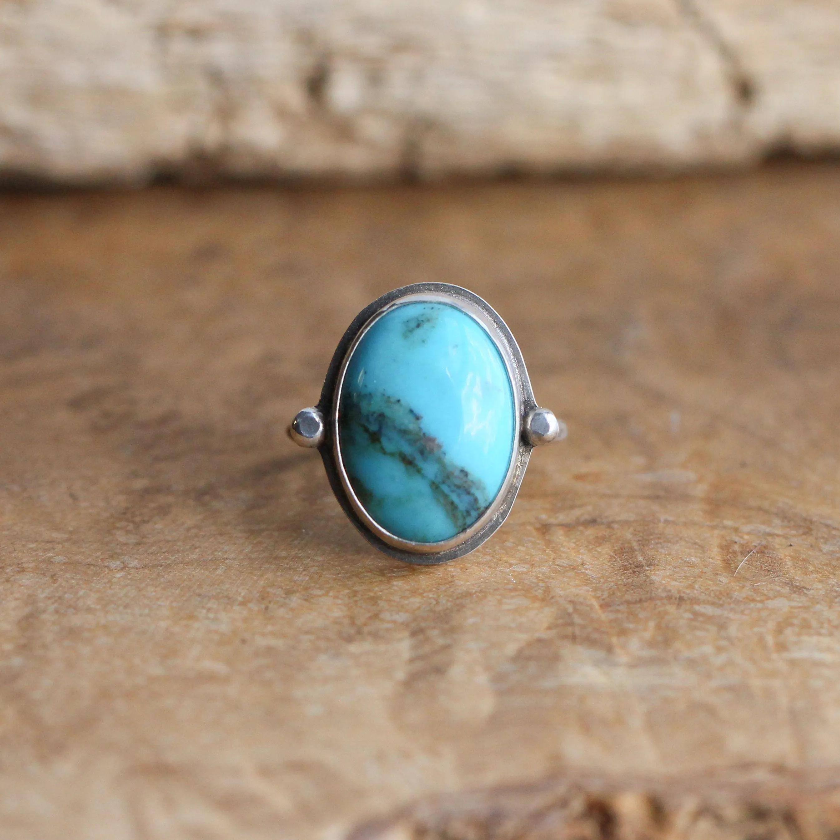 Turquoise Chloe Ring - Unique Silversmith Ring - OOAK Turquoise Ring - Silversmith Ring