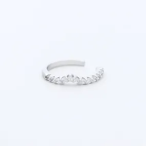 V Shape CZ Ear Cuff - Silver