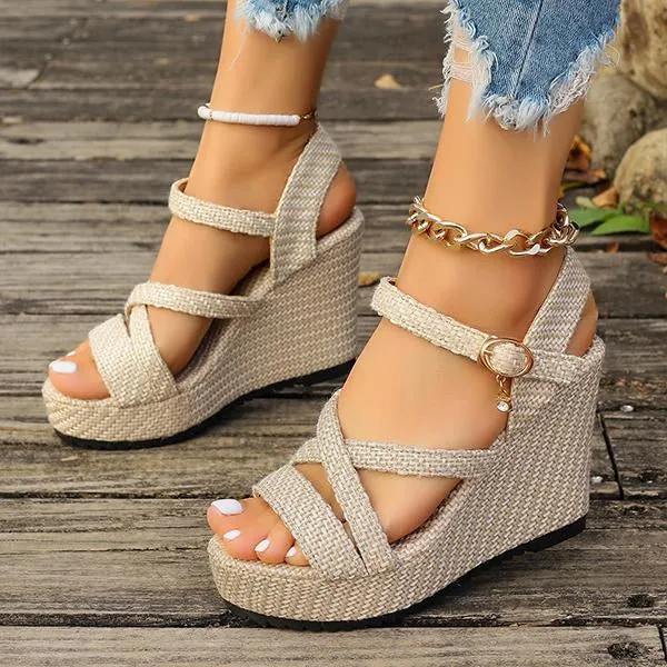 Women's Casual Rope Retro Wedge Sandals 59688851S