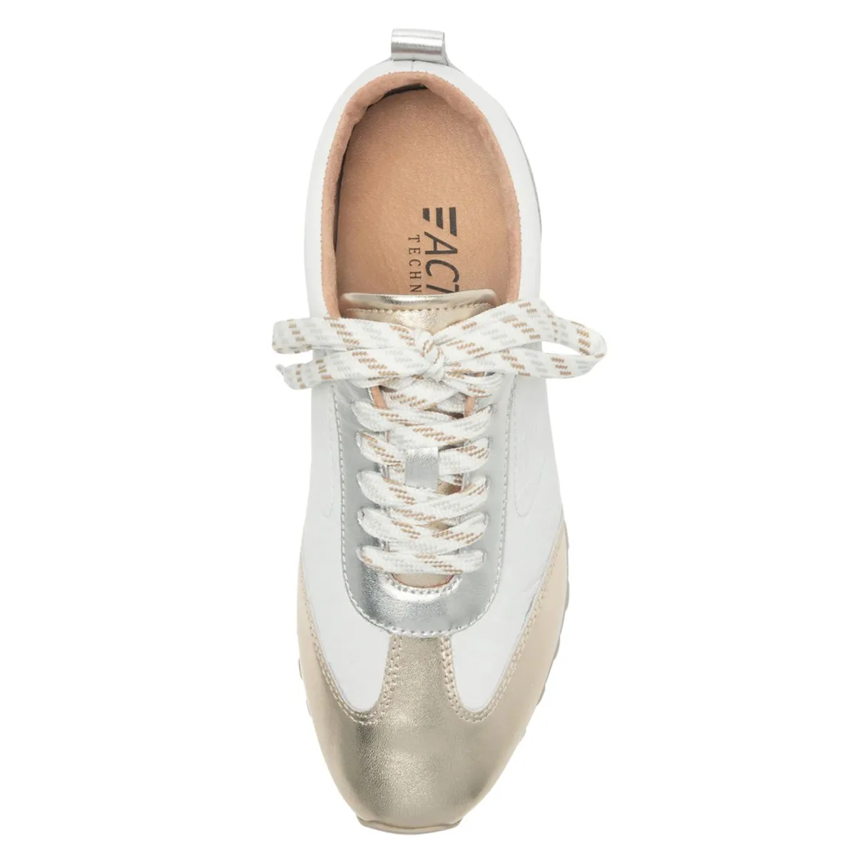 Yes Women's Caren White/Silver/Gold Metallic